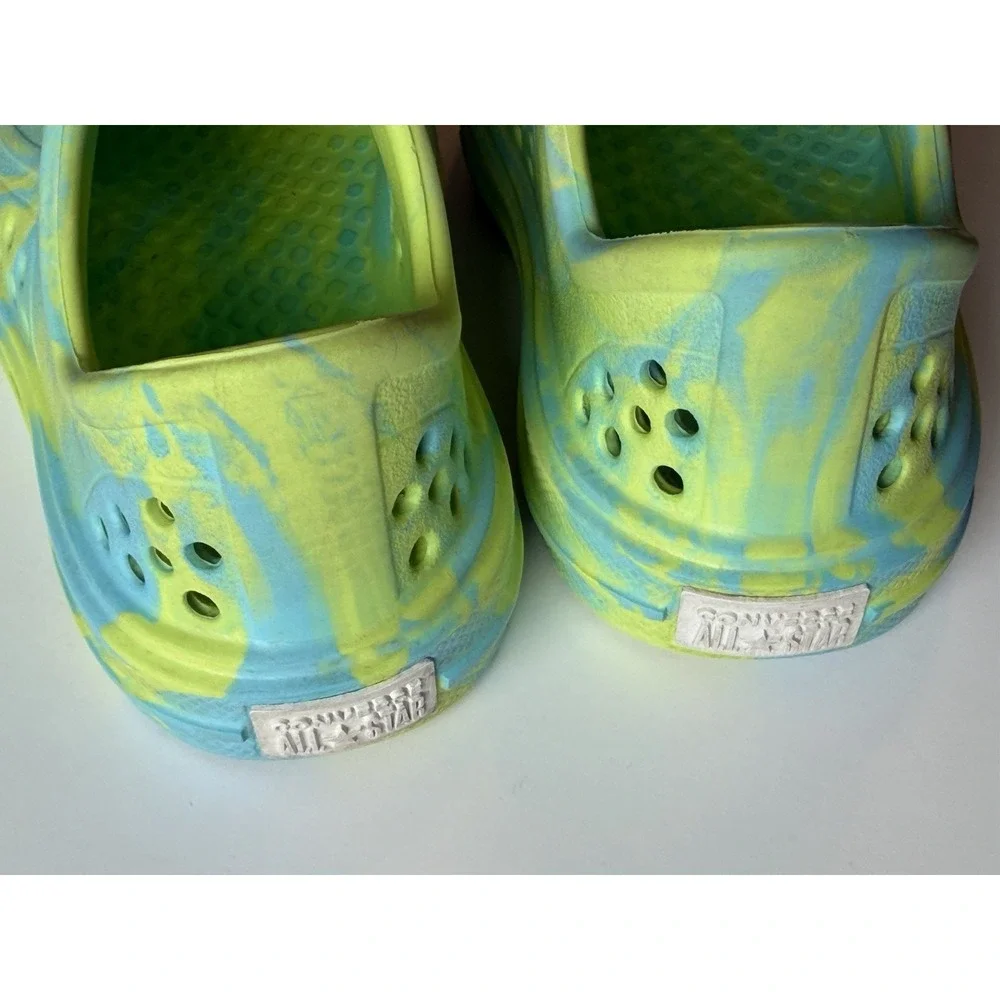 Converse Foam Clogs Toddler 7 Neon Green Blue Marble All Star Water Neon Marble